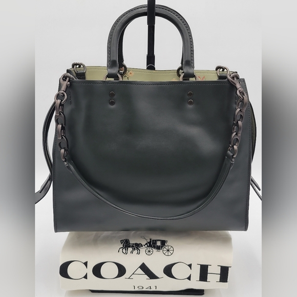 Coach 1941 Glovetanned Leather Rogue 30, Pine, interior w/ Floral print - Picture 3 of 16